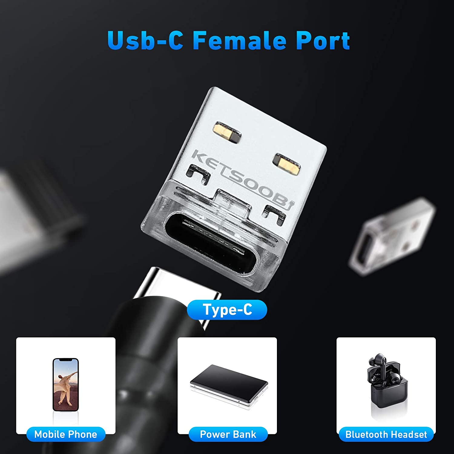 USB C Female to USB Male Adapter